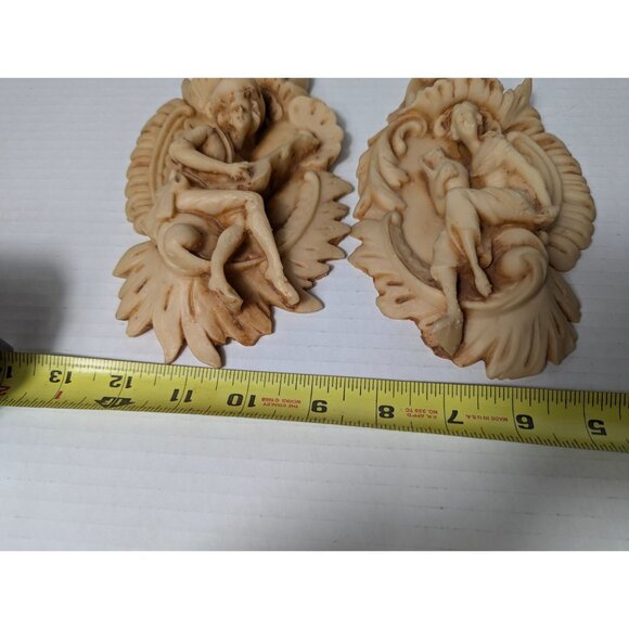 Italian Lava Stone tuff Resin Wall Plaques Musical Figures - Set Of 2 9 inch - Picture 14 of 14